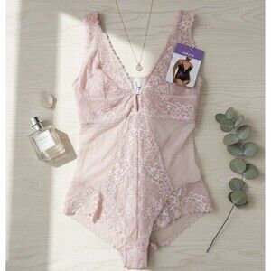 NWT Maidenform Shapewear Firm Control Lace Bodysuit Style FLSL01 Bodyshape XL